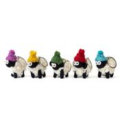 Erin Knitbits Keyring - Knitted Sheep with Colourful Bobble Hat