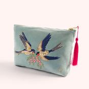 Powder Zip Pouch - Swooping Swallows