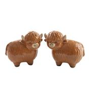 Sass &amp; Belle Salt &amp; Pepper Shakers - Highland Cow