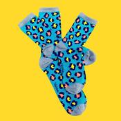 Polly &amp; Andy Bamboo Childrens Socks - Teal Leopard image