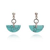 Lovett Earrings - Art Deco 1920s Geometric Turquoise image