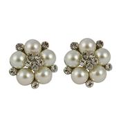 Lovett Clip on Earrings - 1950s Style Pearl and Diamante