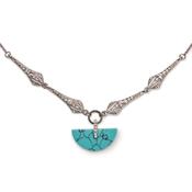 Lovett Necklace - Art Deco Turquoise Stone 1920s Geometric image