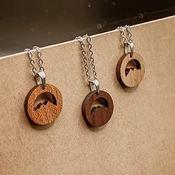 Selky Necklace - Mountain Pendant - Cherry Wood image