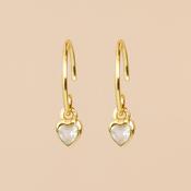 Muja Juma Earrings - Hanging Thebe with Heart Stone