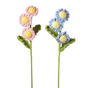 Heaven Sends - Crochet Blue or Pink Flower Stem