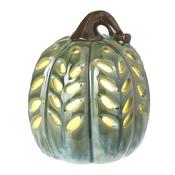 Heaven Sends Halloween - Green Ceramic Pumpkin With LED