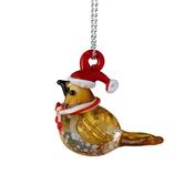 Heaven Sends Christmas Bauble - Glass Bird in Santa Hat image