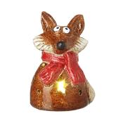 Heaven Sends Christmas - Ceramic Light up Fox with Scarf