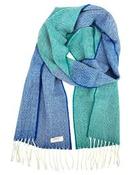 McNutt of Donegal Scarf Lambswool Stripe - Scuba Wave image