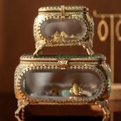 Muja Juma Jewellery Box - Elegant Gold Frame &amp; Glass