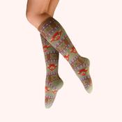 Powder Knee High Socks - Fair Isle Highland Cow image