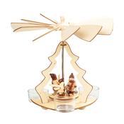 Traditional Christmas Wood Tealight Spinner - Winter