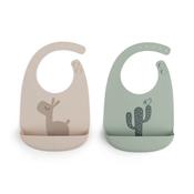 Done by Deer Eating - Silicone Bib 2-pack - Lalee Sand/Green image