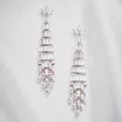 Lovett Earrings - Art Deco Crystal Baguette Chandelier