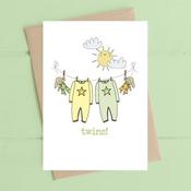 Dandelion Card - Twins Clothes Line