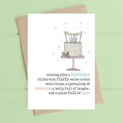 Dandelion Card - Plate full of Cake