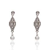 Lovett Earrings - Deco Diamante Pearl image