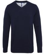 French Navy - Men's cotton blend v-neck sweater