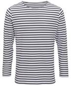 White/Navy - Men's Marinière coastal long sleeve tee