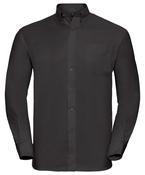 Black - Long sleeve easycare Oxford shirt image