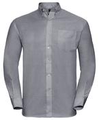 Silver - Long sleeve easycare Oxford shirt