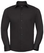 Black - Long sleeve easycare fitted shirt