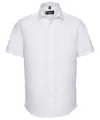 White - Short sleeve easycare fitted shirt image