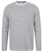White/Oxford Navy - Unisex long-sleeved striped T