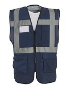 Navy - Multifunctional executive hi-vis waistcoat (HVW801) image
