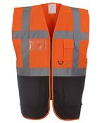 Orange/Black - Multifunctional executive hi-vis waistcoat (HVW801)