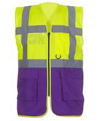 Yellow/Purple - Multifunctional executive hi-vis waistcoat (HVW801)