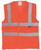 Orange - Top cool open mesh 2-band-and-braces waistcoat (HVW120)