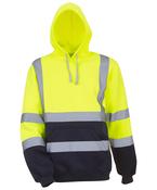 Yellow/Navy - Hi-vis pull-over hoodie (HVK05)