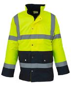 Yellow/Navy - Hi-vis two-tone motorway jacket (HVP302) image