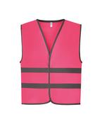 Fluo Pink - Hi-vis reflective border kids waistcoat (HVW102CH)