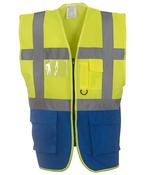 Yellow/Royal Blue - Multifunctional executive hi-vis waistcoat (HVW801)