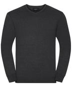 Charcoal Marl - V-neck knitted sweater