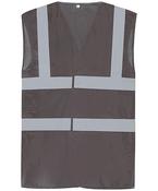 Grey - Top cool open mesh 2-band-and-braces waistcoat (HVW120)