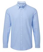Light Blue - Mens cotton long sleeve Oxford shirt image