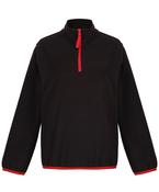 Black/Classic Red - Kids half-zip microfleece