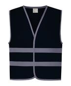 Navy - Hi-vis reflective border kids waistcoat (HVW102CH)