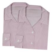 Wine Stripe Revere School Blouse (Twin Pack)