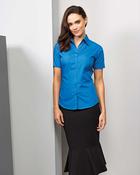 Ladies Short Sleeve Poplin Blouse image