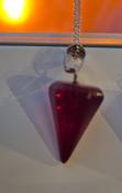 STERLING SILVER CHAIN WITH GEMSTONE STYLE PENDANT NECKLACE (RED) image