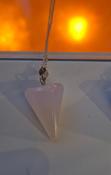 STERLING SILVER CHAIN WITH A GEMSTONE STYLE PENDANT NECKLACE (LIGHT PINK) image