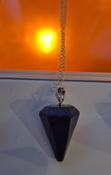 STERLING SILVER CHAIN WITH GEMSTONE STYLE PENDANT NECKLACE (DEEP PURPLE) image