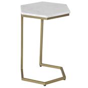 Aslan Hexagonal Marble &amp; Gold Supper Table