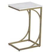 Aria White Marble &amp; Gold Supper Table