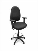 Draughtsman Chair with Foot Ring (BLACK)